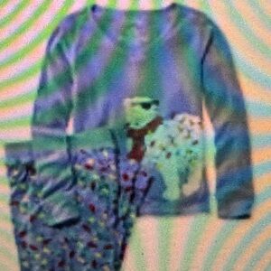 L.L. Bean Kids Pajama Set in Blue with Bear Print